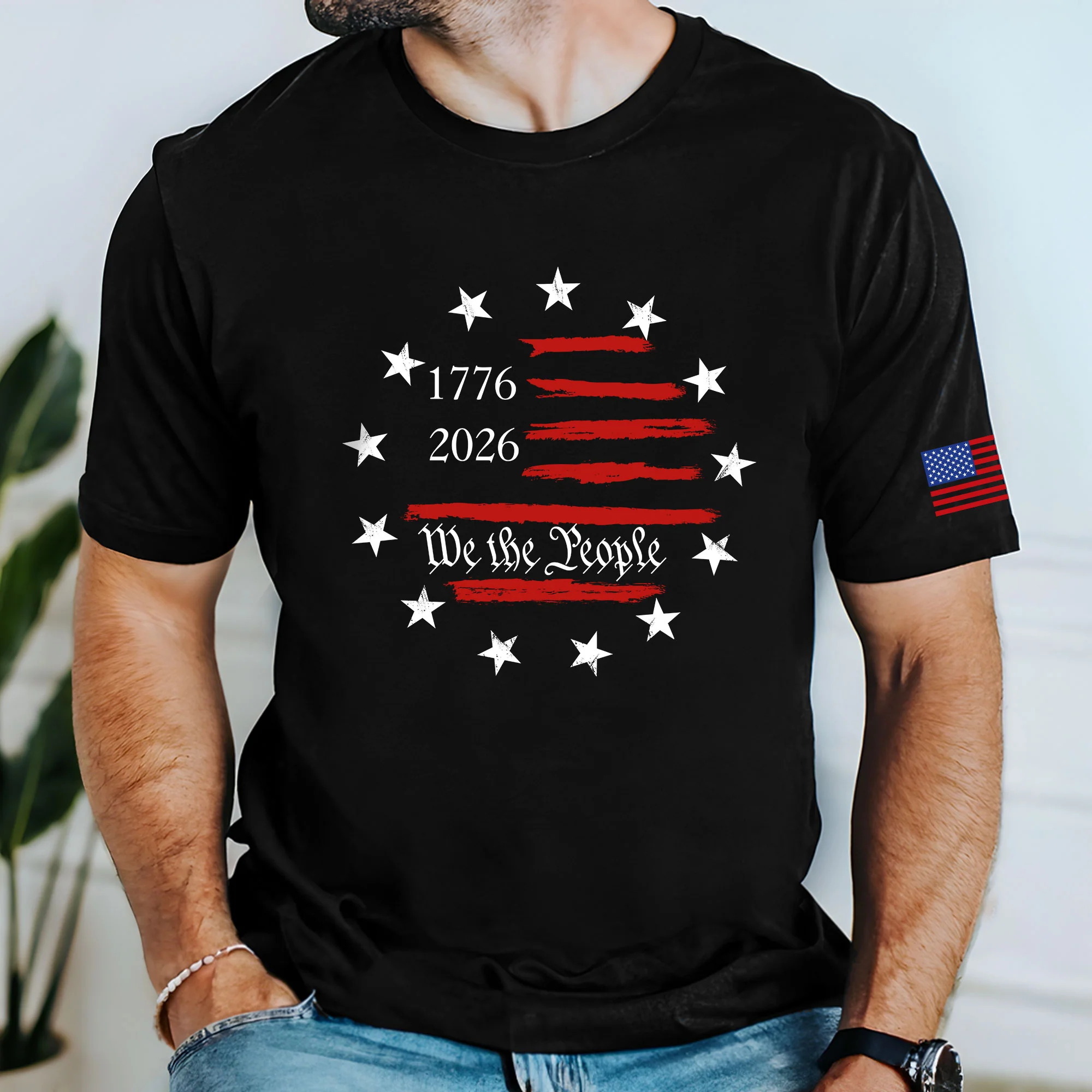 Patriot We The People American Flag T-Shirt, 250th Anniversary 1776 2026 Tee