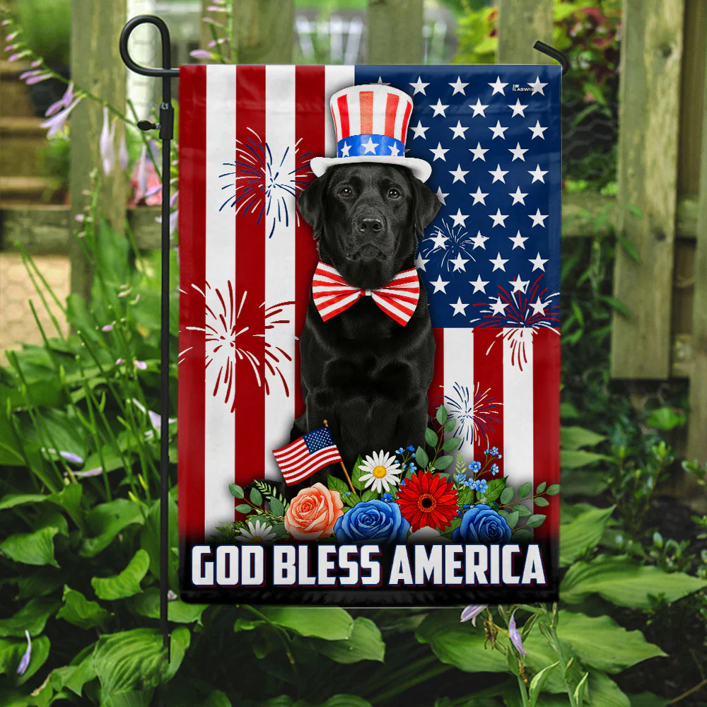 Patriot Black Labrador Retriever American Flag | God Bless America Flag