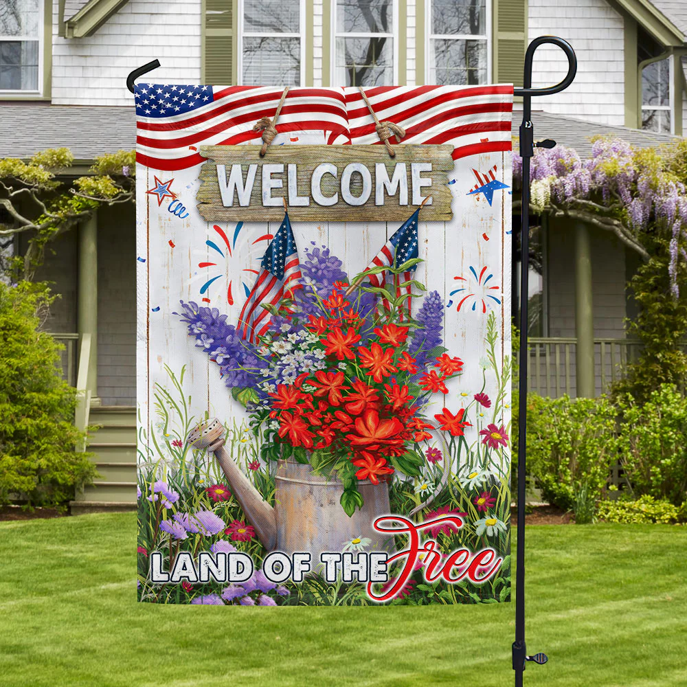 Bimipi American Flag - Happy 4th Of july. Land Of The Free Welcome American Flag