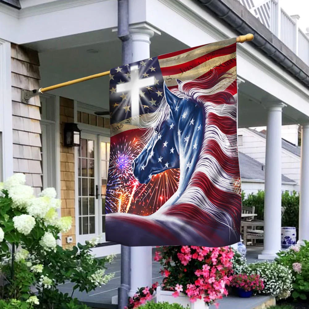 Horse Patriotic American Flag