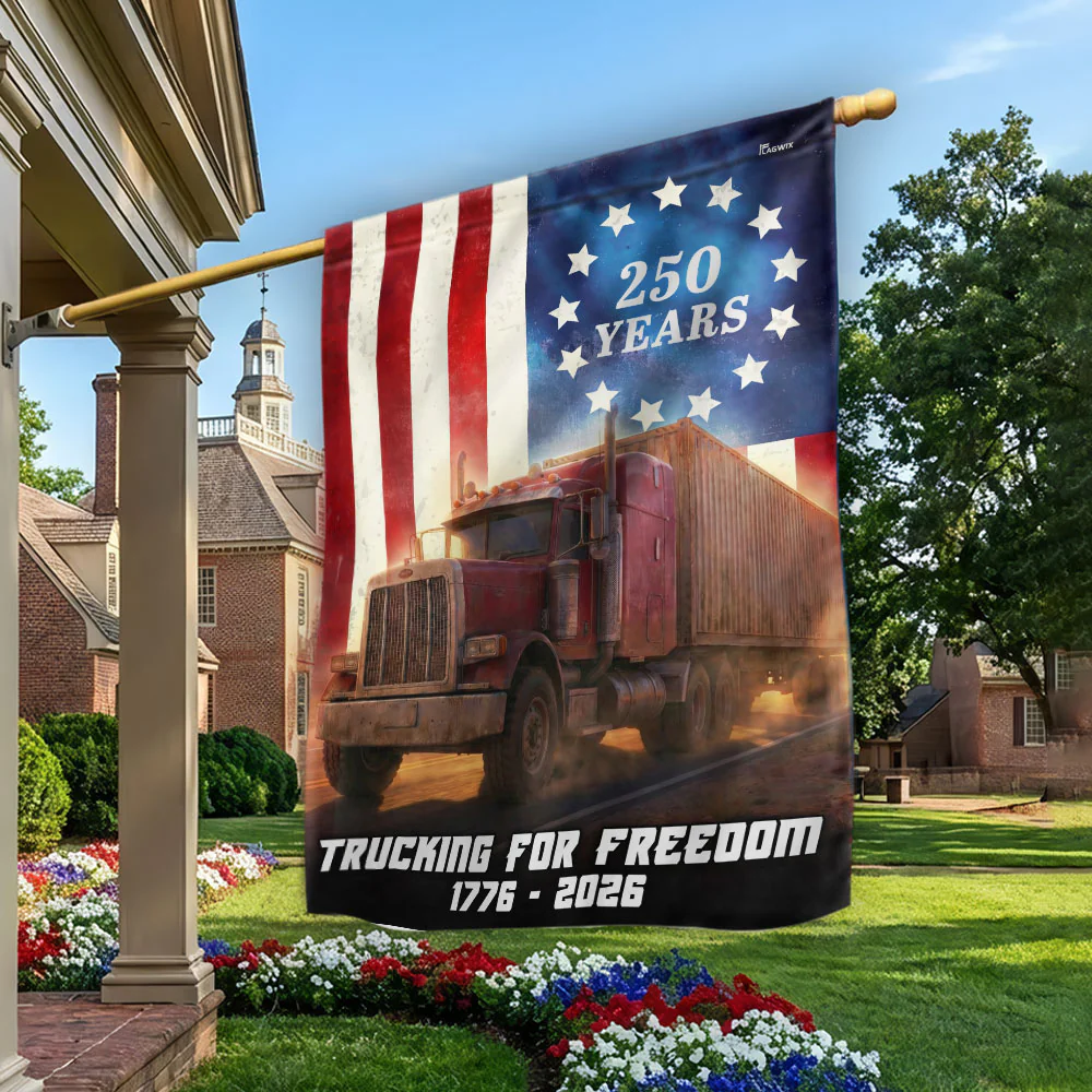 Patriot Trucker Flag, 250 Years Trucking for Freedom American Flag