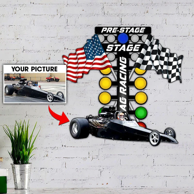 Personalized Race Car Custom Image Drag Racing Metal Sign, Race Car Sign, Dirt Track Racing Sign, Sports Sign