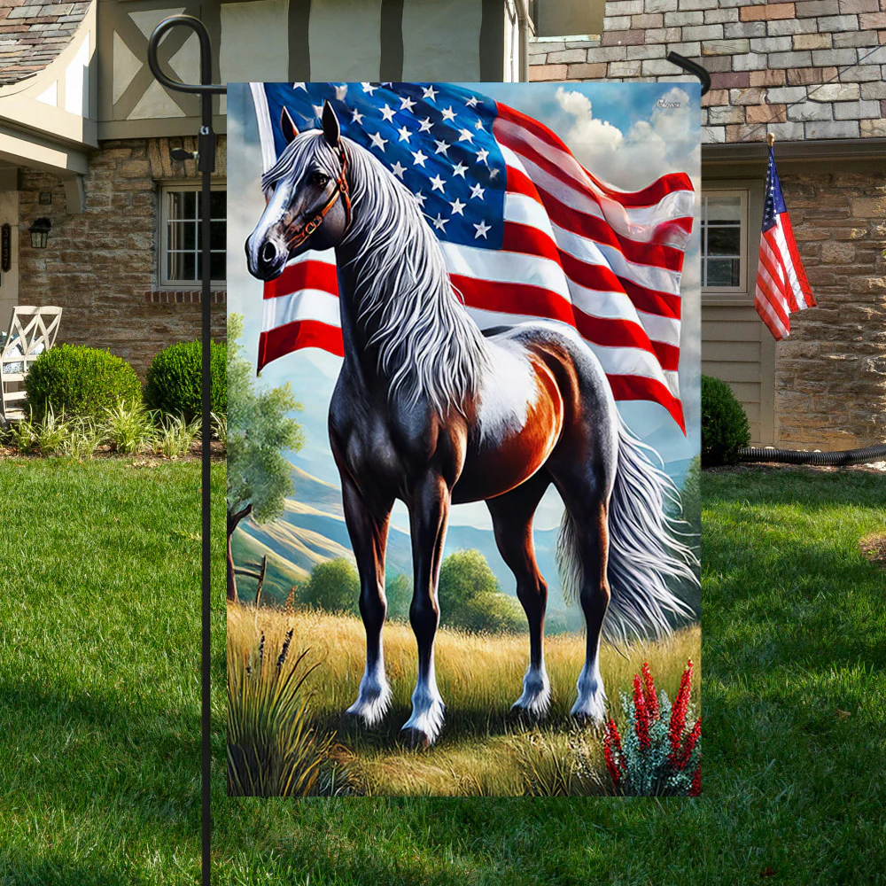Horse Patriotic American Flag