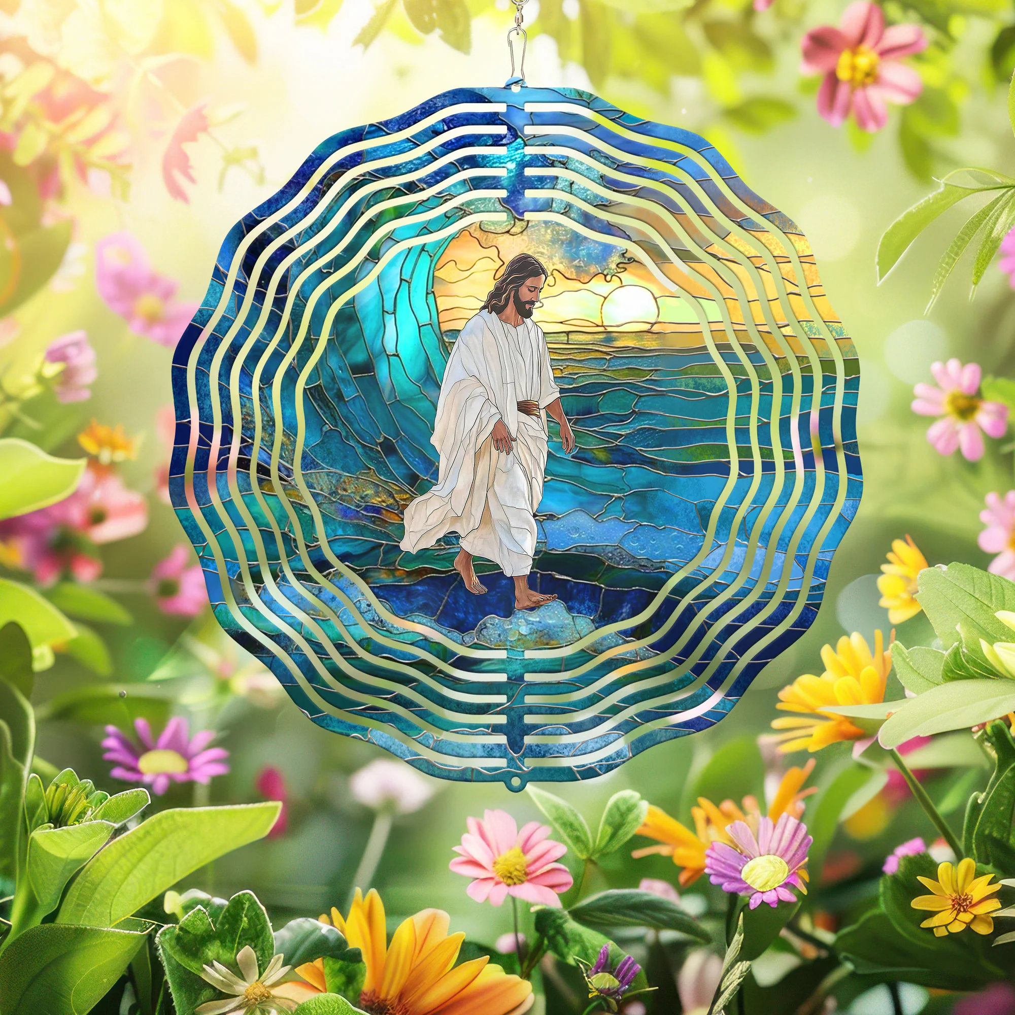 Jesus Walks on Water Wind Spinner