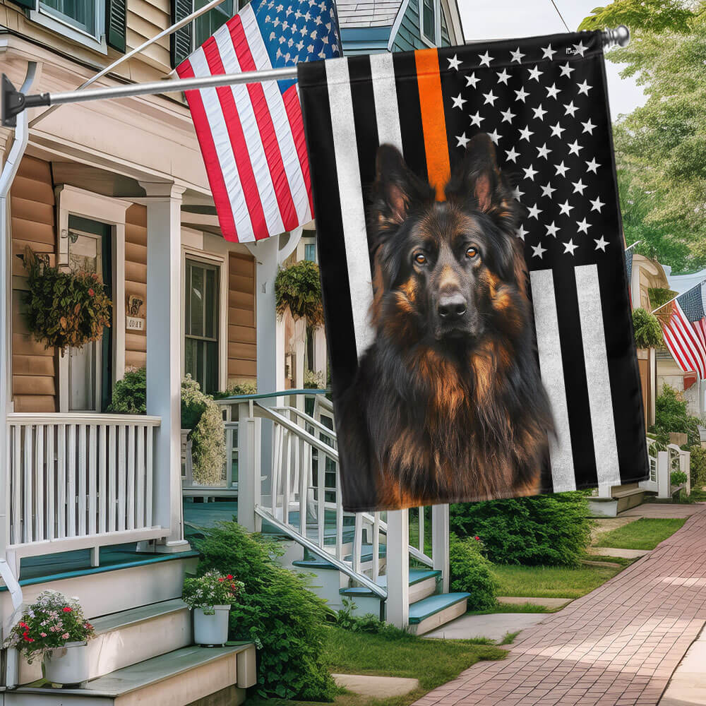 German Shephered Thin Orange Line American Flag