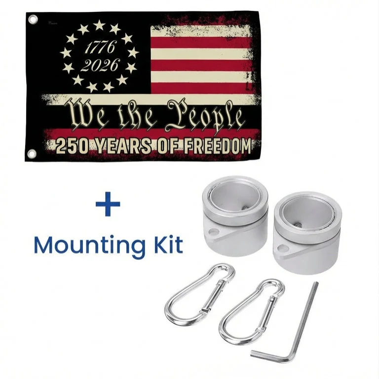 America 250th Anniversary 1776 2026 Semiquincentennial We The People Patriotic Grommet Flag - 3-Day Shipping