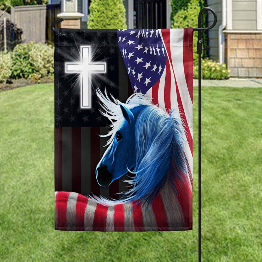 Bimipi American Flag - Patriotic Horse Cross 4th Of july American Flag