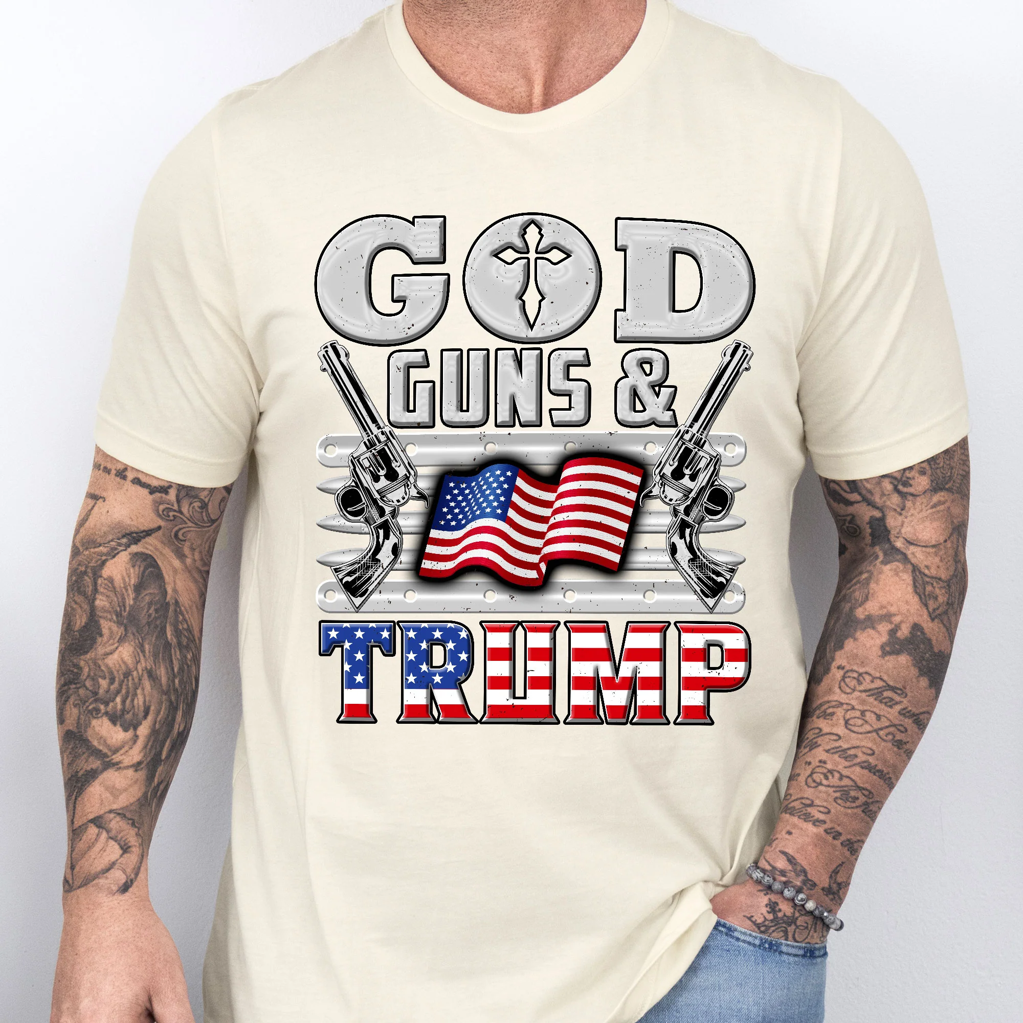 Trump T-Shirt God Guns & Trump T-Shirt