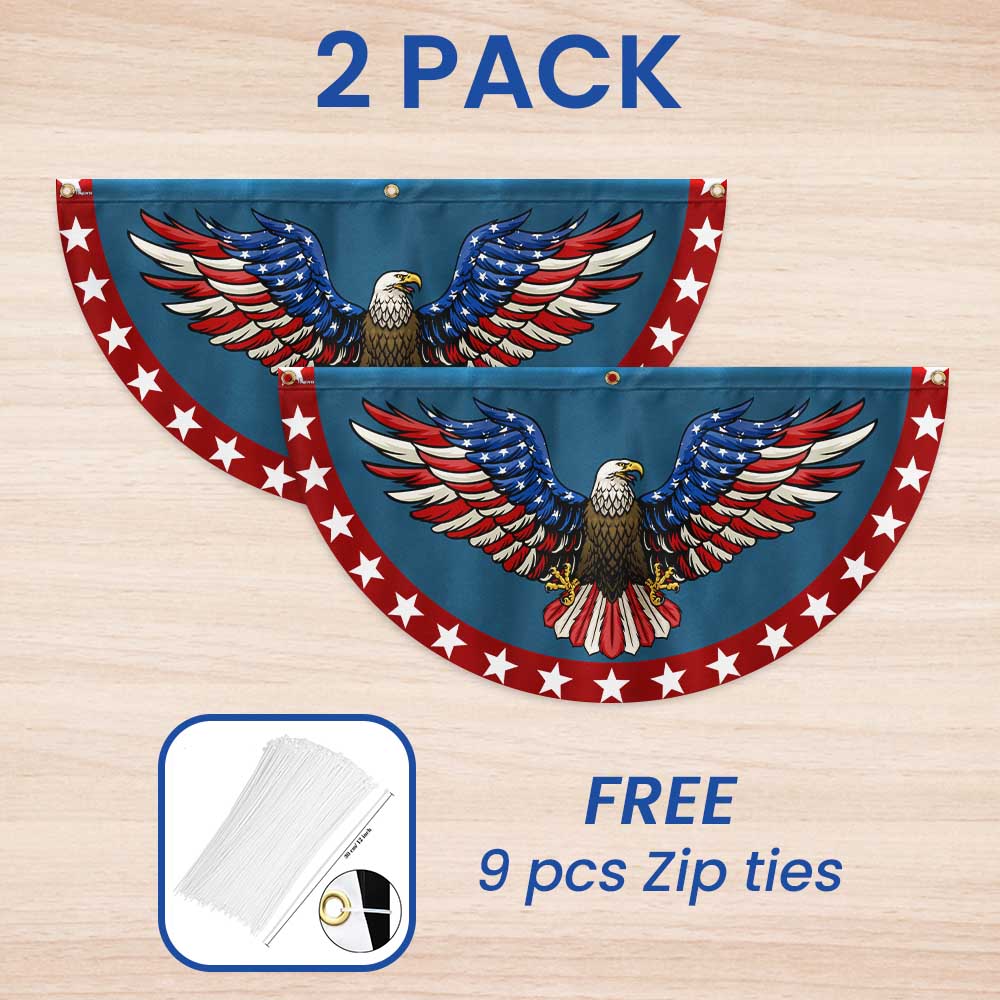 Patriotic Eagle Spread Wings American Non-Pleated Fan Flag