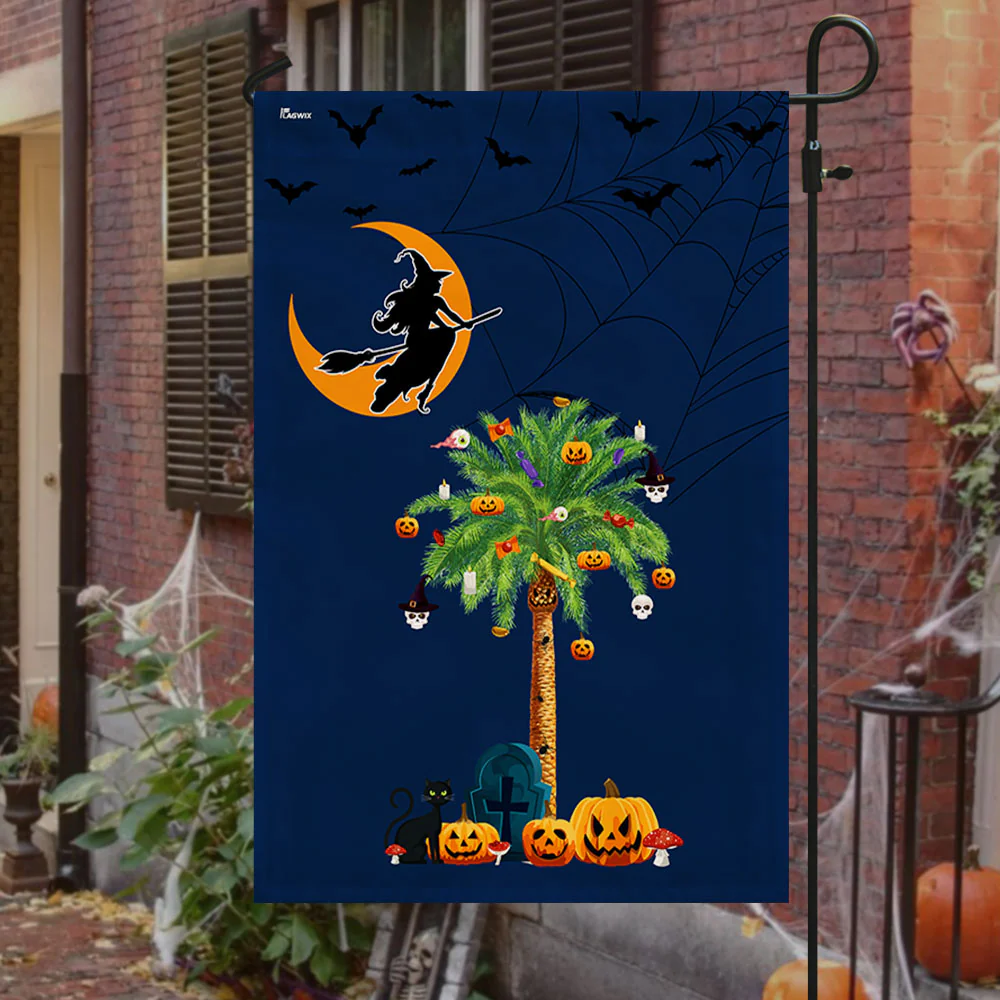 Halloween Witchcraft Pumpkins Palm Tree South Carolina Flag 3-Day Shipping