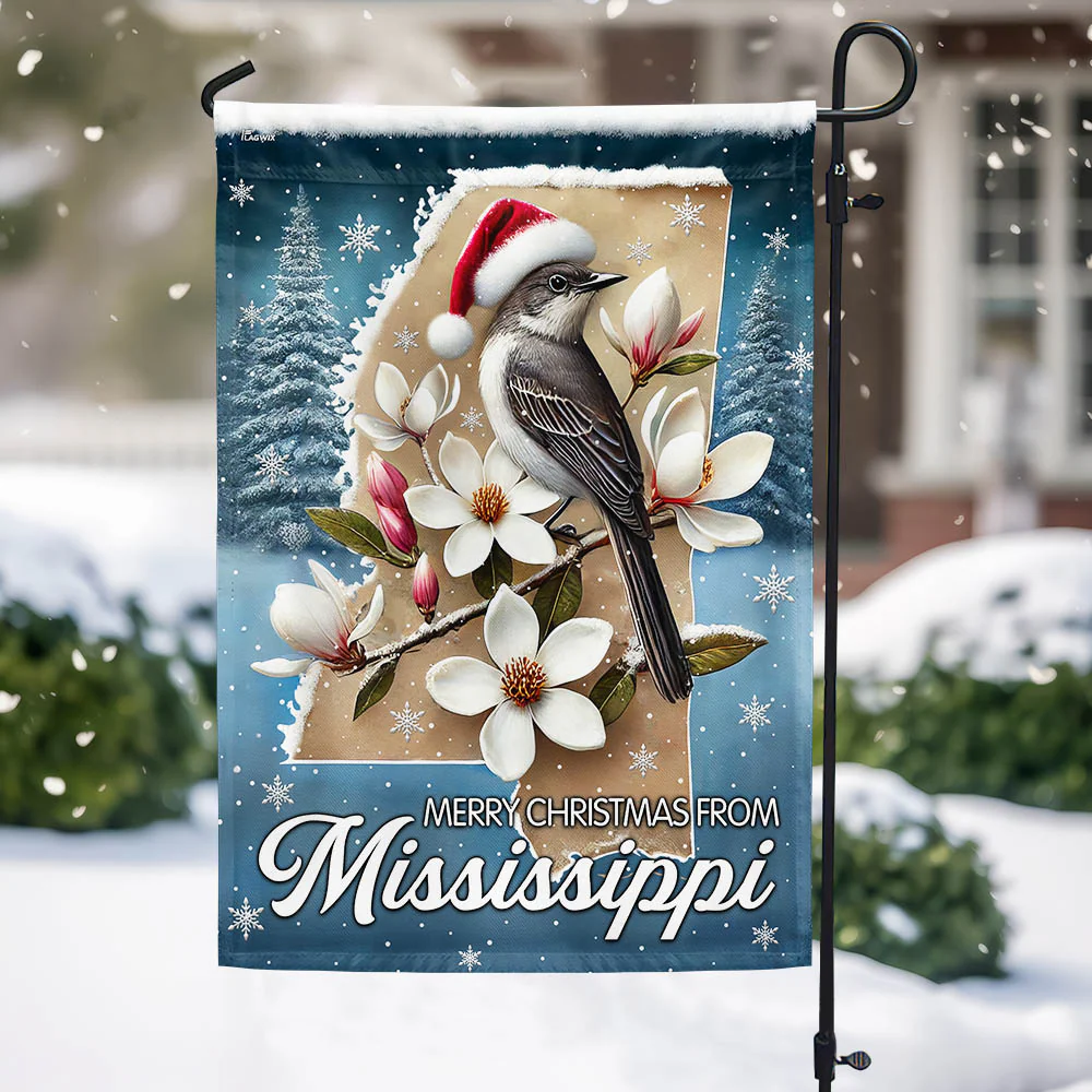 Mississippi Merry Christmas Flag