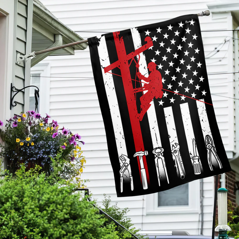 Lineman Flag American Flag