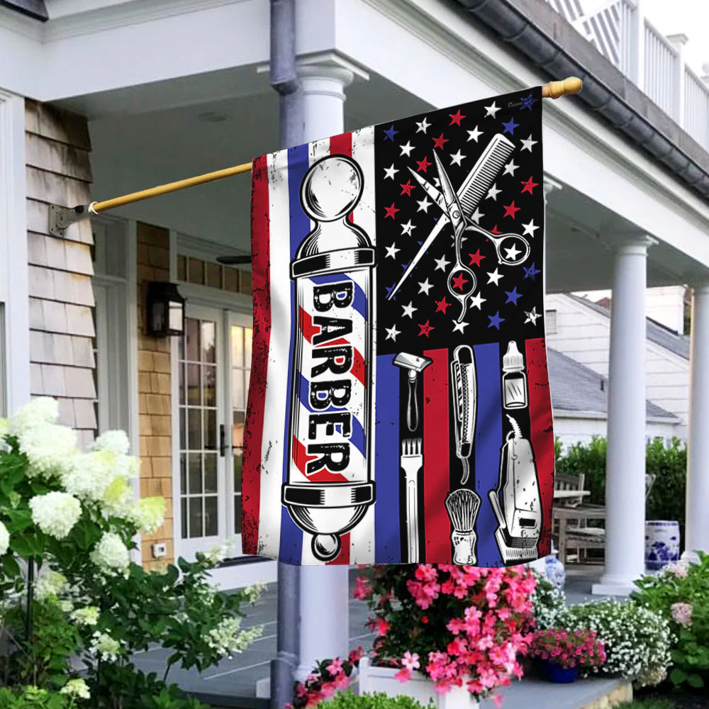 Barber Hair Stylist Barber Salon American Flag