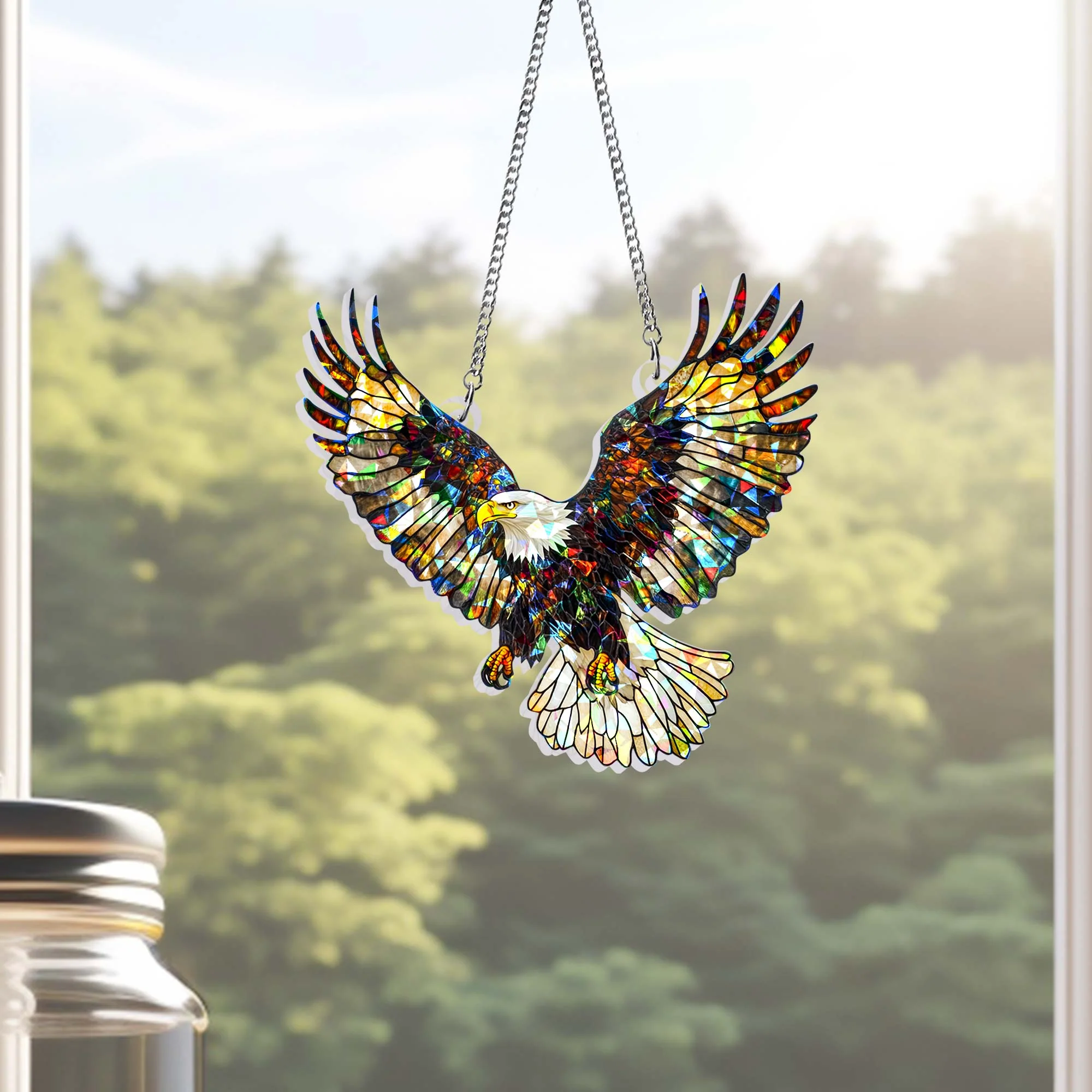 Eagle Hologram Window Hanging
