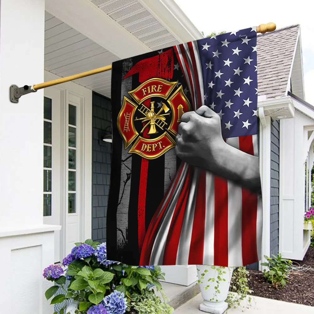 Firefighter Flag Thin Red Line Firefighter American Flag