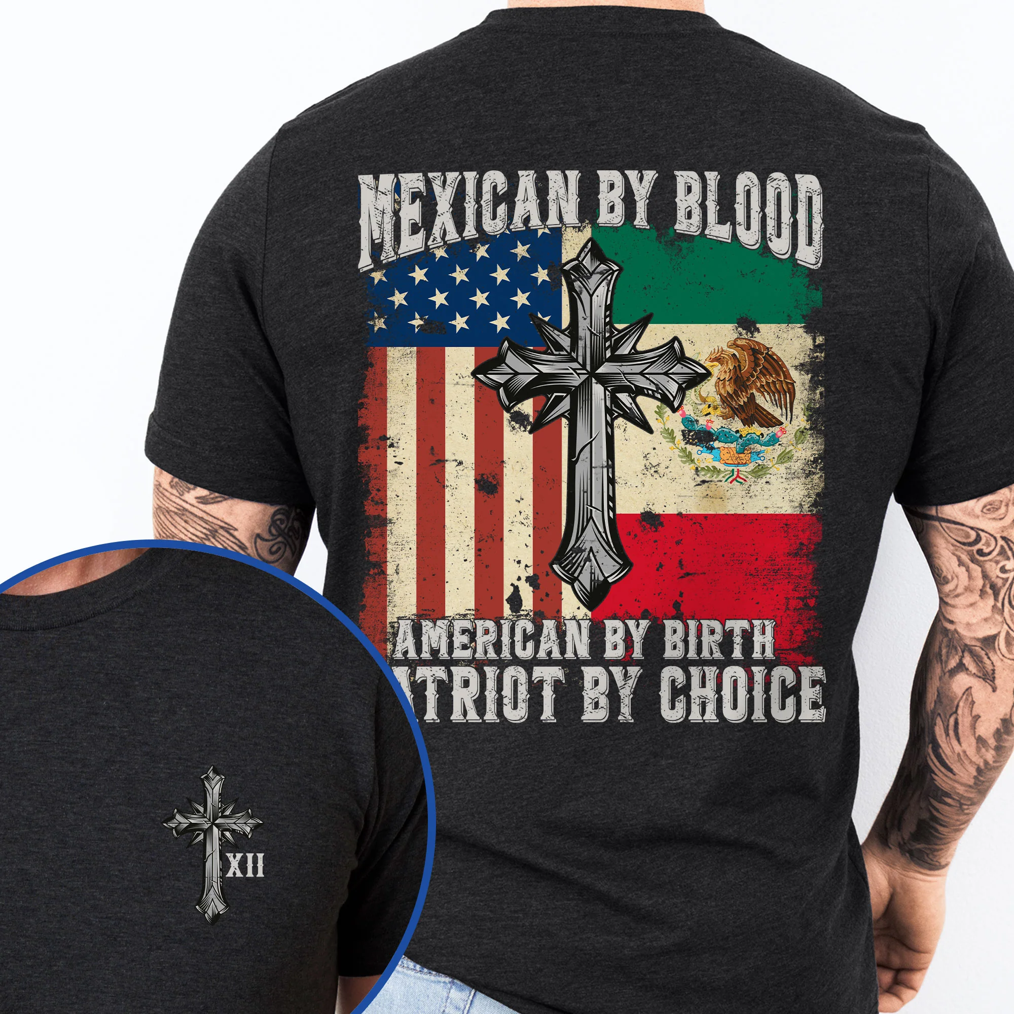 Mexican By Blood T-Shirt American Mexico T-Shirt