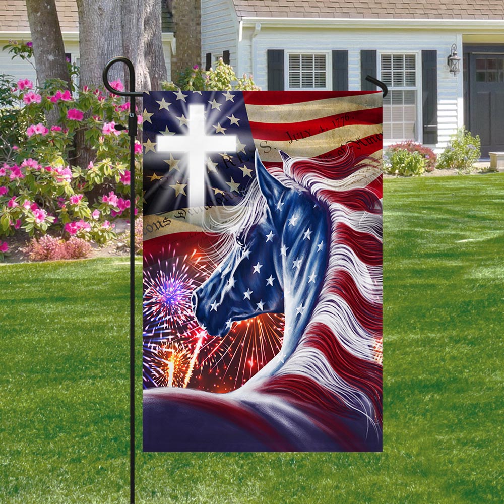 Horse Patriotic American Flag
