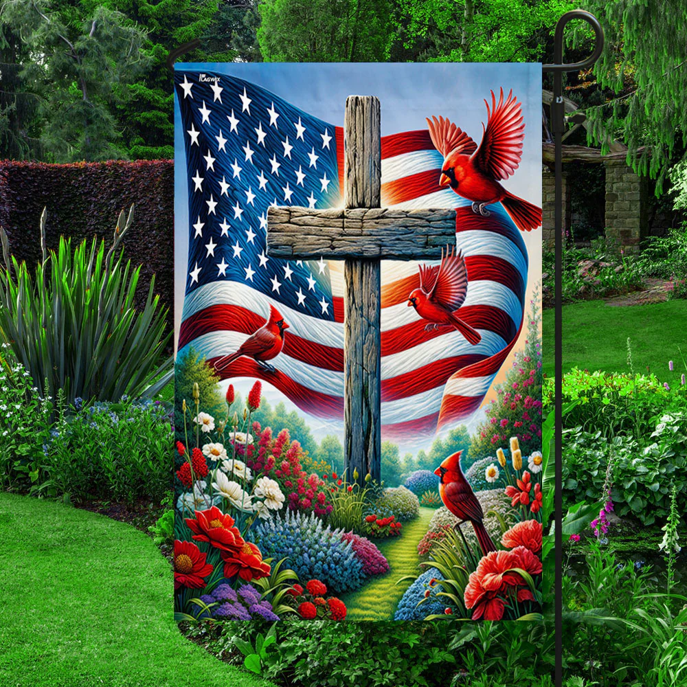 Bimipi  Christian Cross Cardinal American Flag