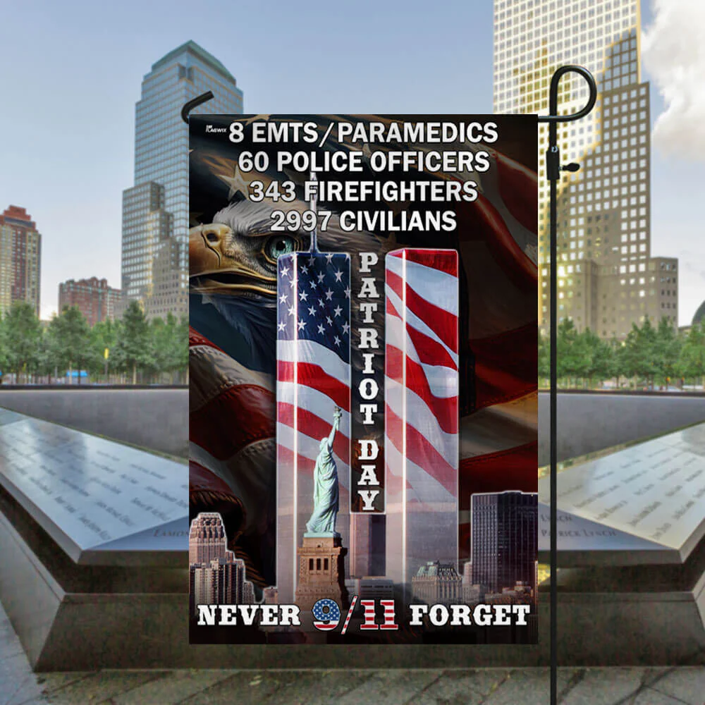 Never Forget 9/11 Patriot Day Eagle American Flag