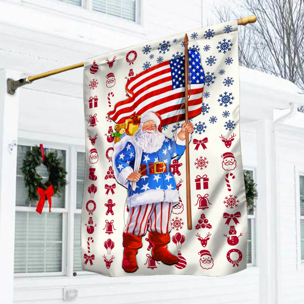 Santa Claus Christmas American Flag