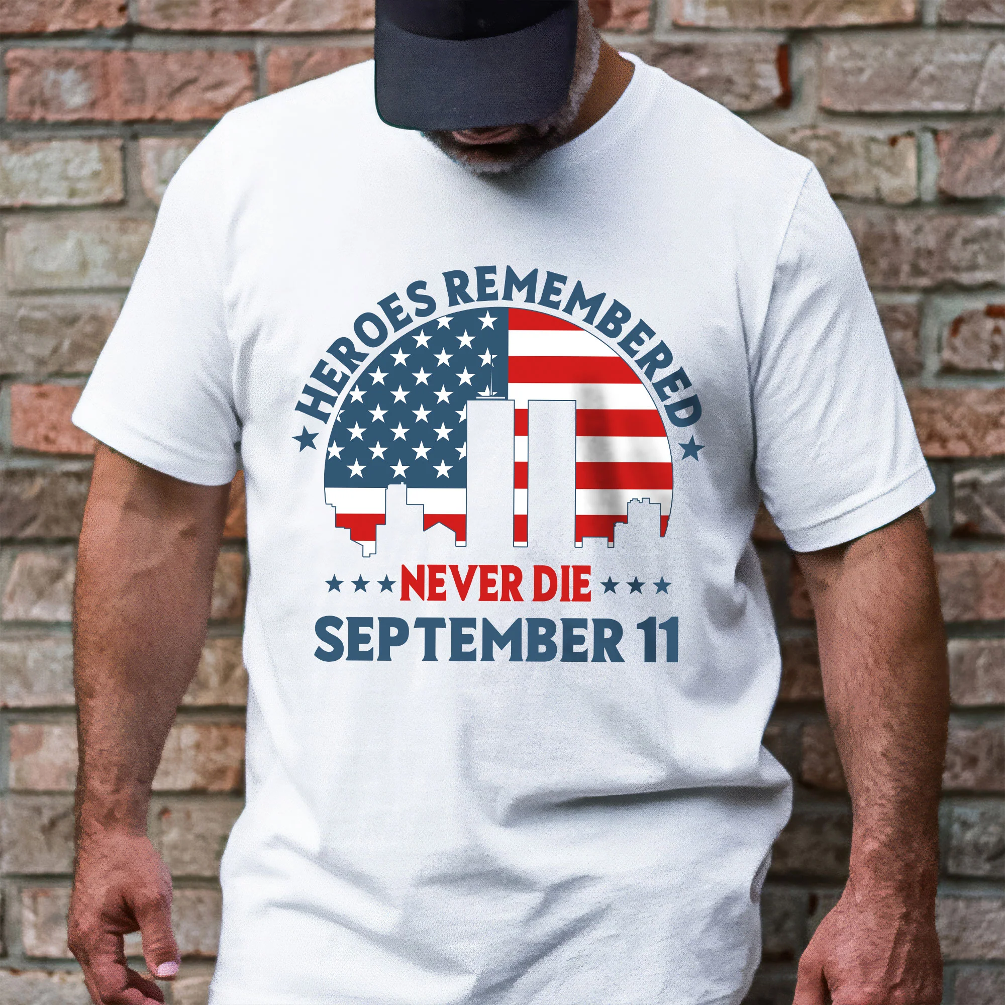Heroes Remembered Never Die, September 11 Patriot Day T-shirt