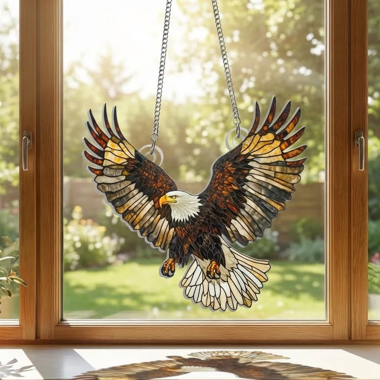 Patriot Eagle Suncatcher Hanging Sign