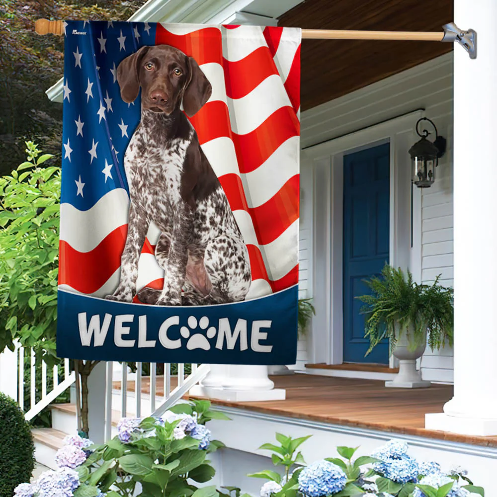 German Shorthaired Pointer Dog American Flag TQN1226Fv6
