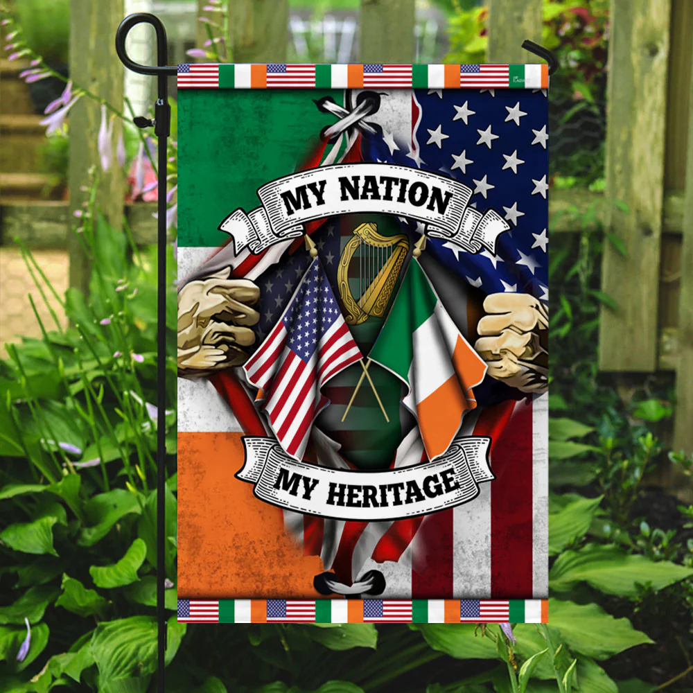 Celtic Cross Flag Irish By Blood American By Birth Patriot By Choice