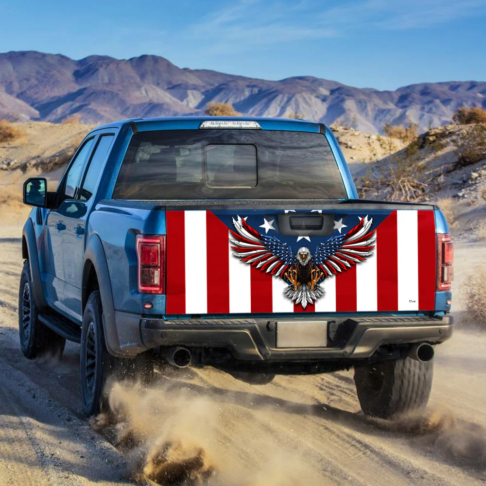 Patriotic Eagle American Truck Tailgate Decal Sticker Wrap
