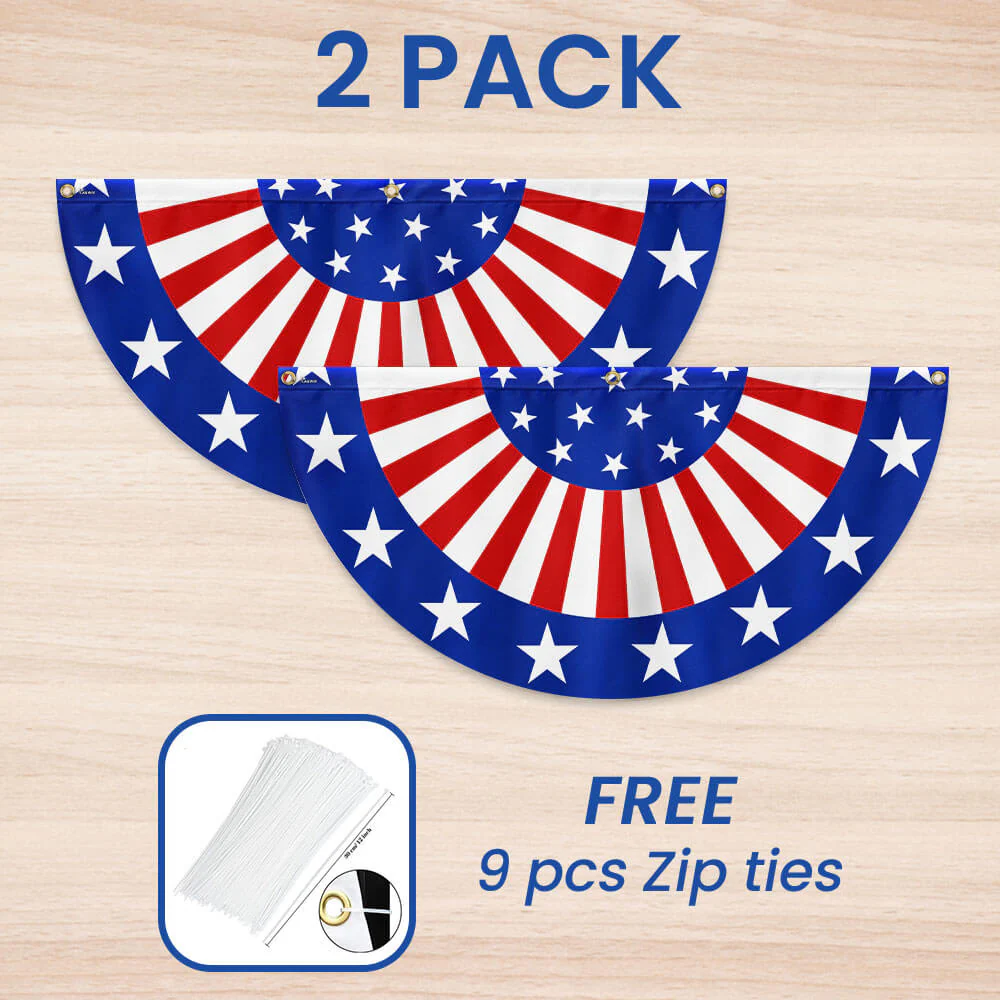 Bimipi American Flag - Happy 4th Of july Independence Day Non-pleated Fan Flag