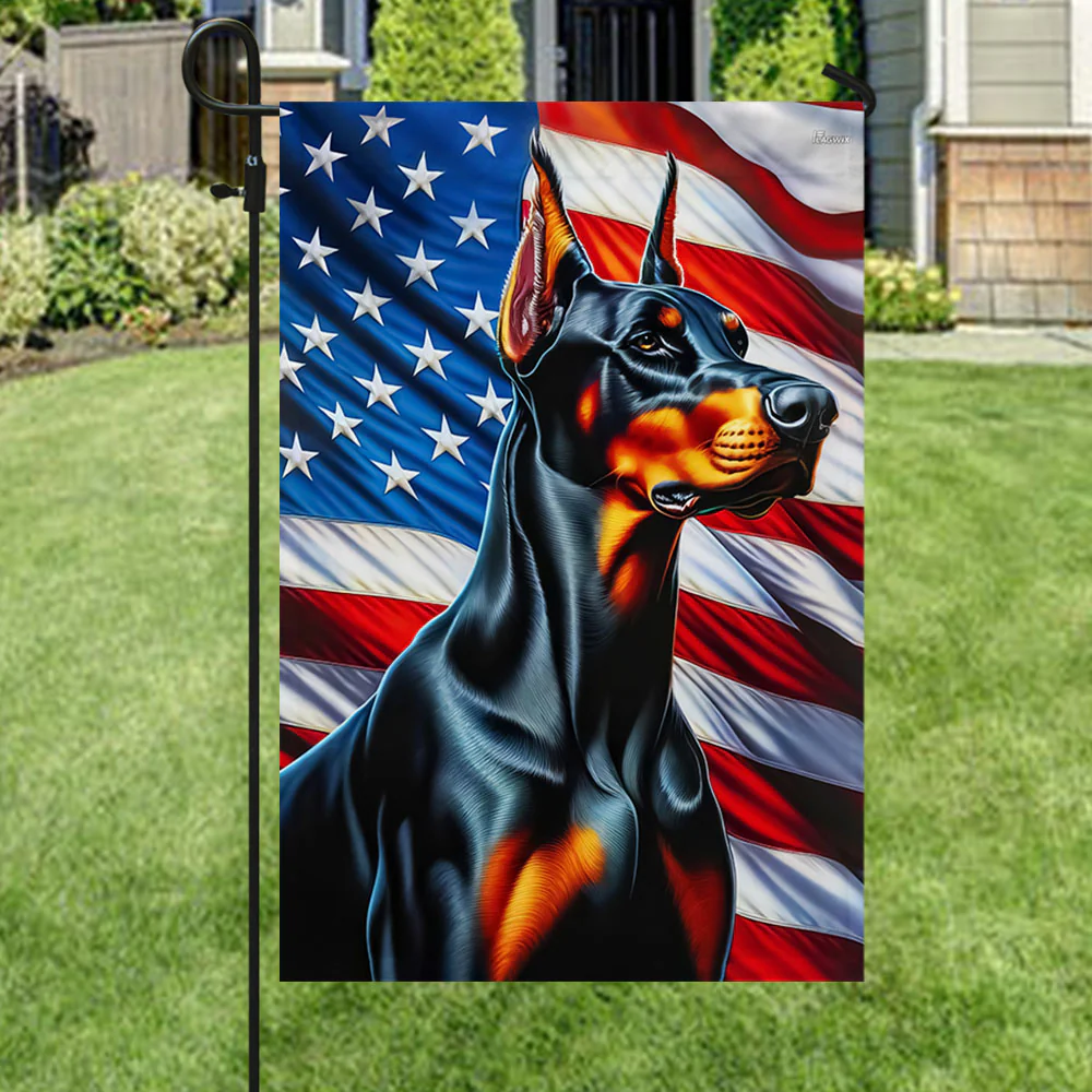 Bimipi Doberman Pinscher Dog American Flag