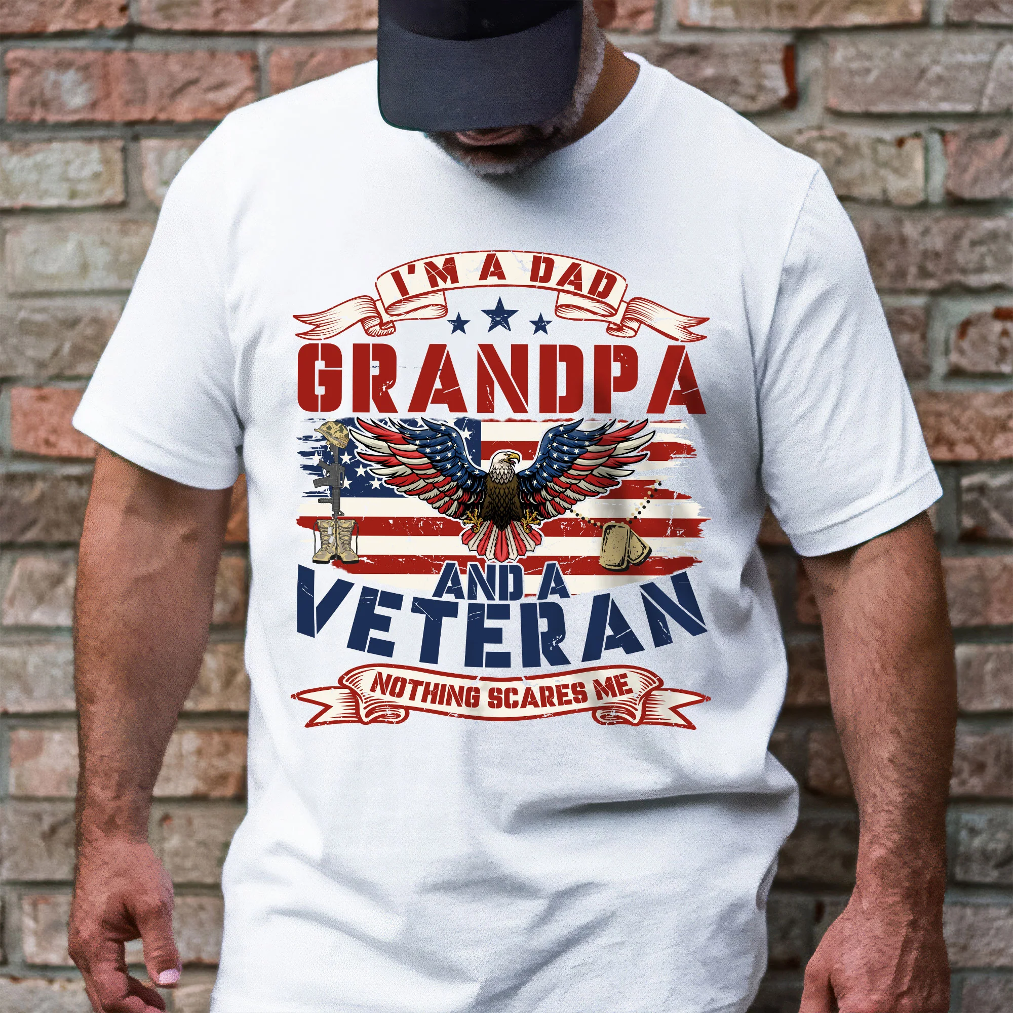 4th of july Gifts, Eagle With American Flag Tee, Veteran Dad T-Shirt