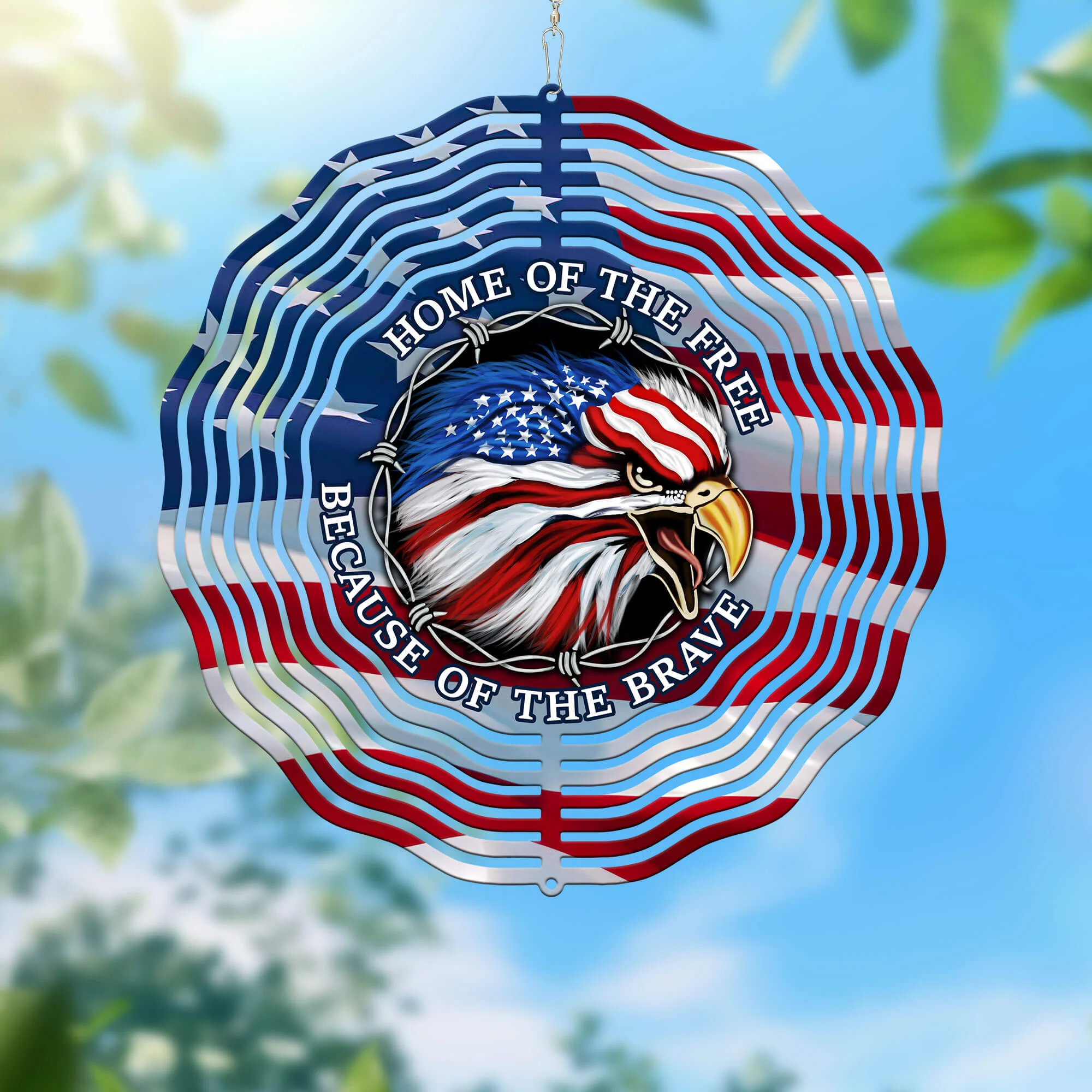 Happy 4th of july, Home Of The Free Memorial Patriotic Eagle American Wind Spinner
