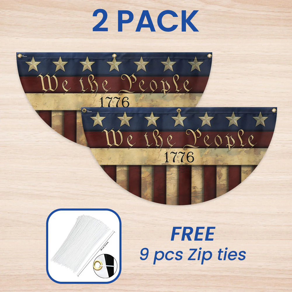 Bimipi American Flag - We The People 1776 Non-Pleated Fan Flag