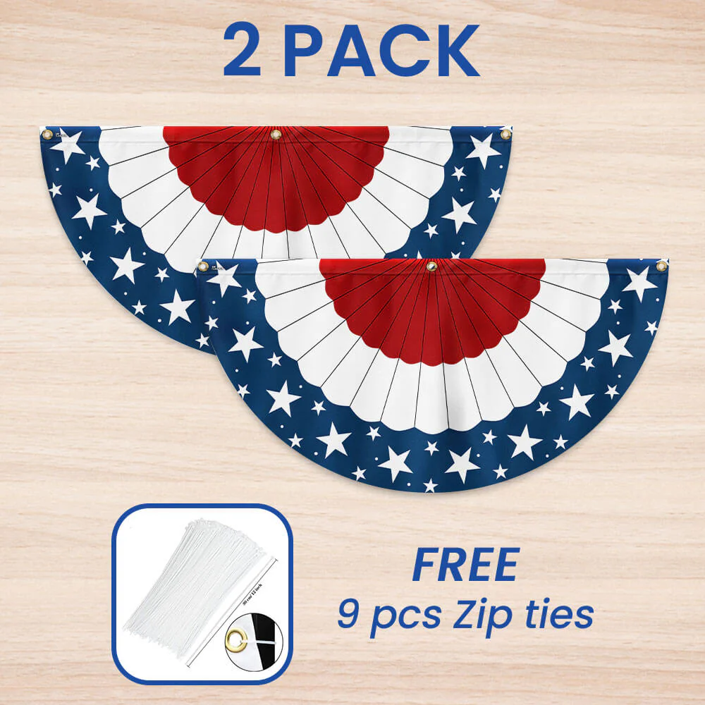 Bimipi American Flag - Patriotic Non-Pleated Fan Flag