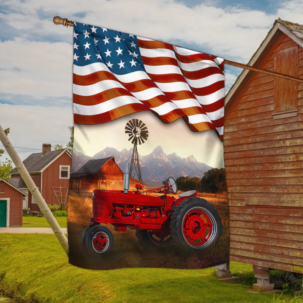 Tractor American Flag, Farm Flag