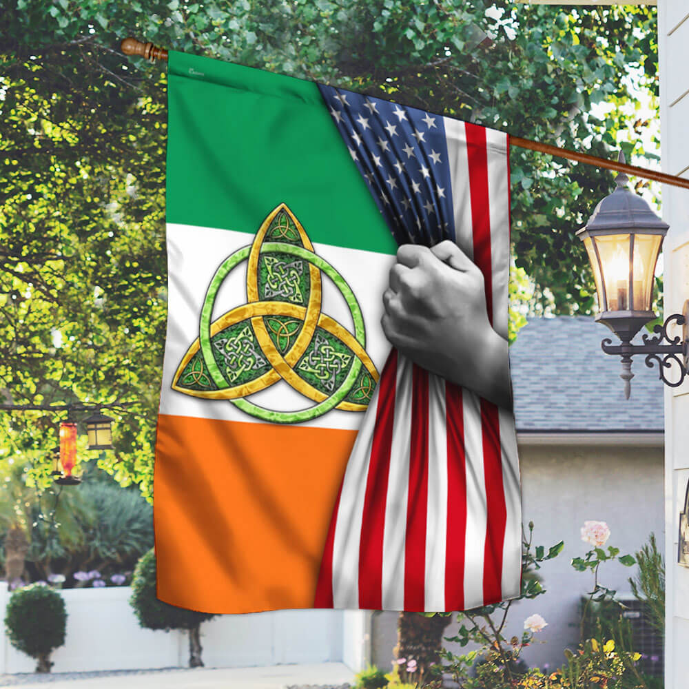 Celtic Trinity Irish American Flag
