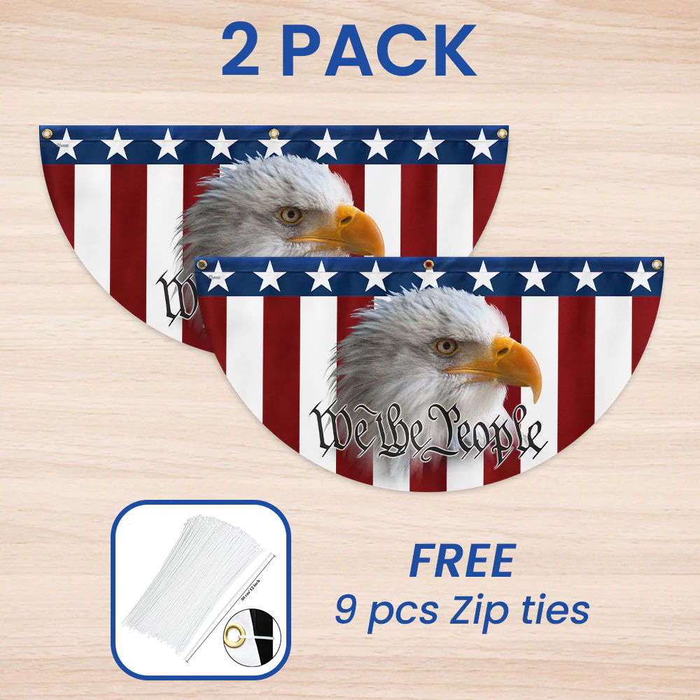 Patriotic Eagle We The People American Non-Pleated Fan Flag
