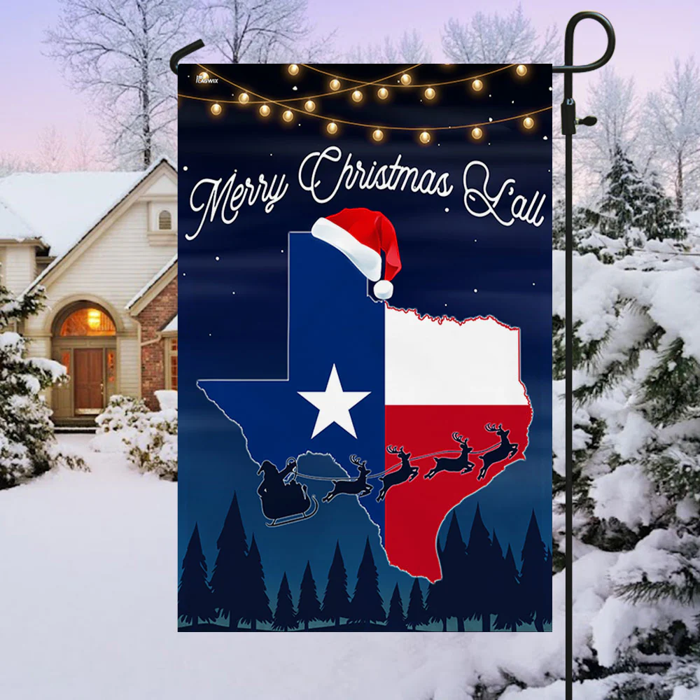 Texas Merry Christmas Y'all Flag