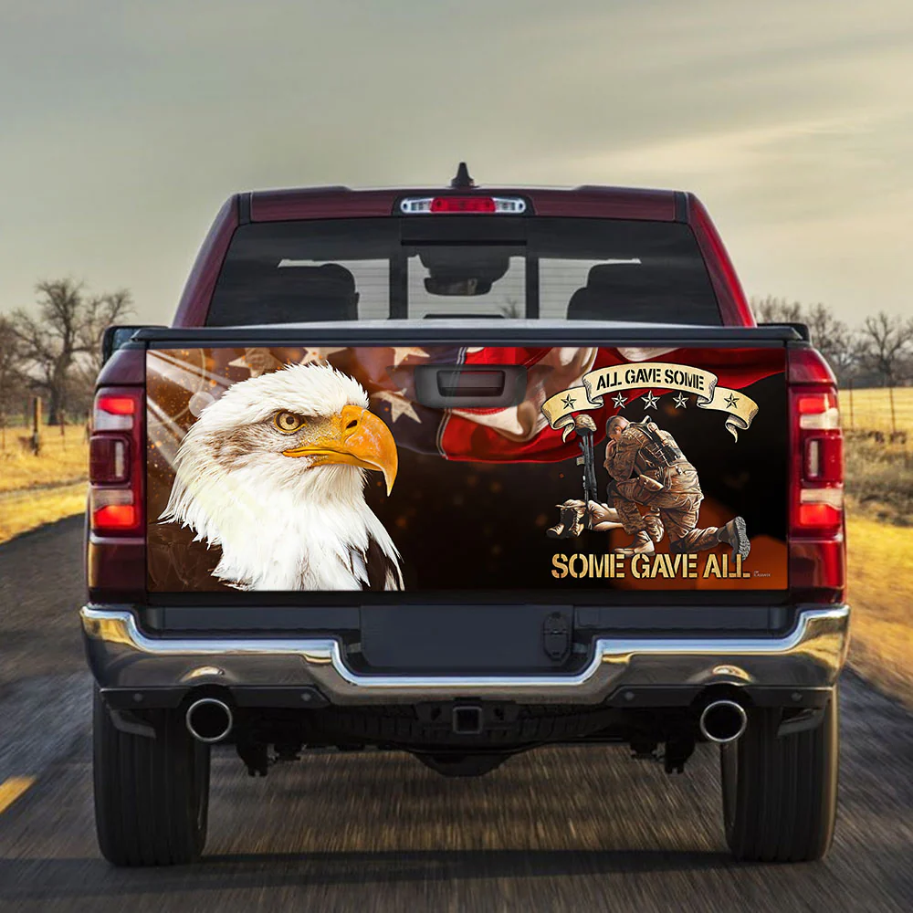 All Gave Some Some Gave All Eagle Veteran Truck Tailgate Decal Sticker Wrap