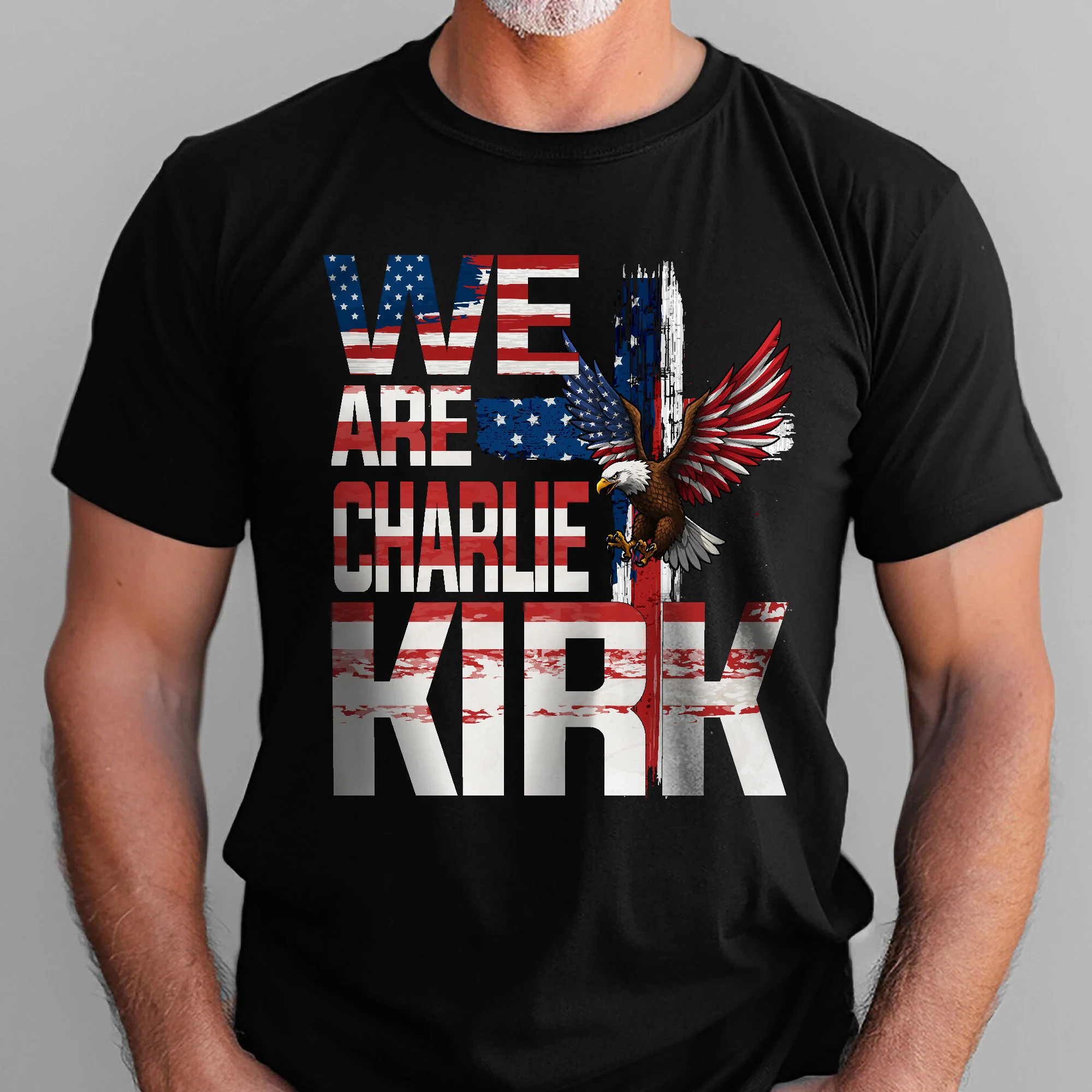 Freedom Charlie Kirk Tribute T-shirt - Patriotic Cross Eagle Shirt
