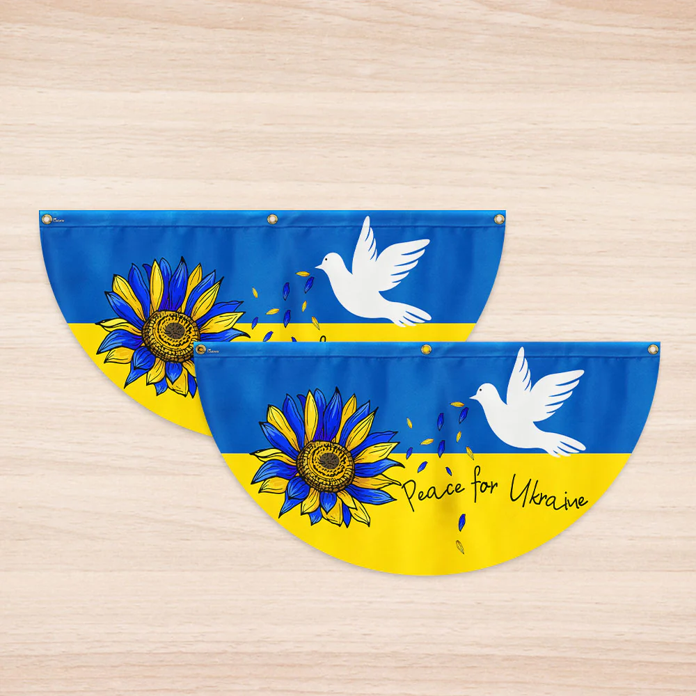 Peace For Ukraine Non-Pleated Fan Flag