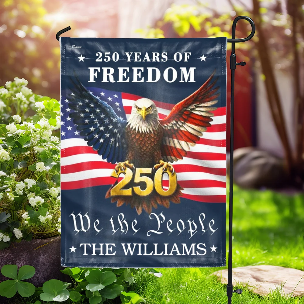Custom American Flag, Personalized 250 Years of Freedom Home Decor US Flag