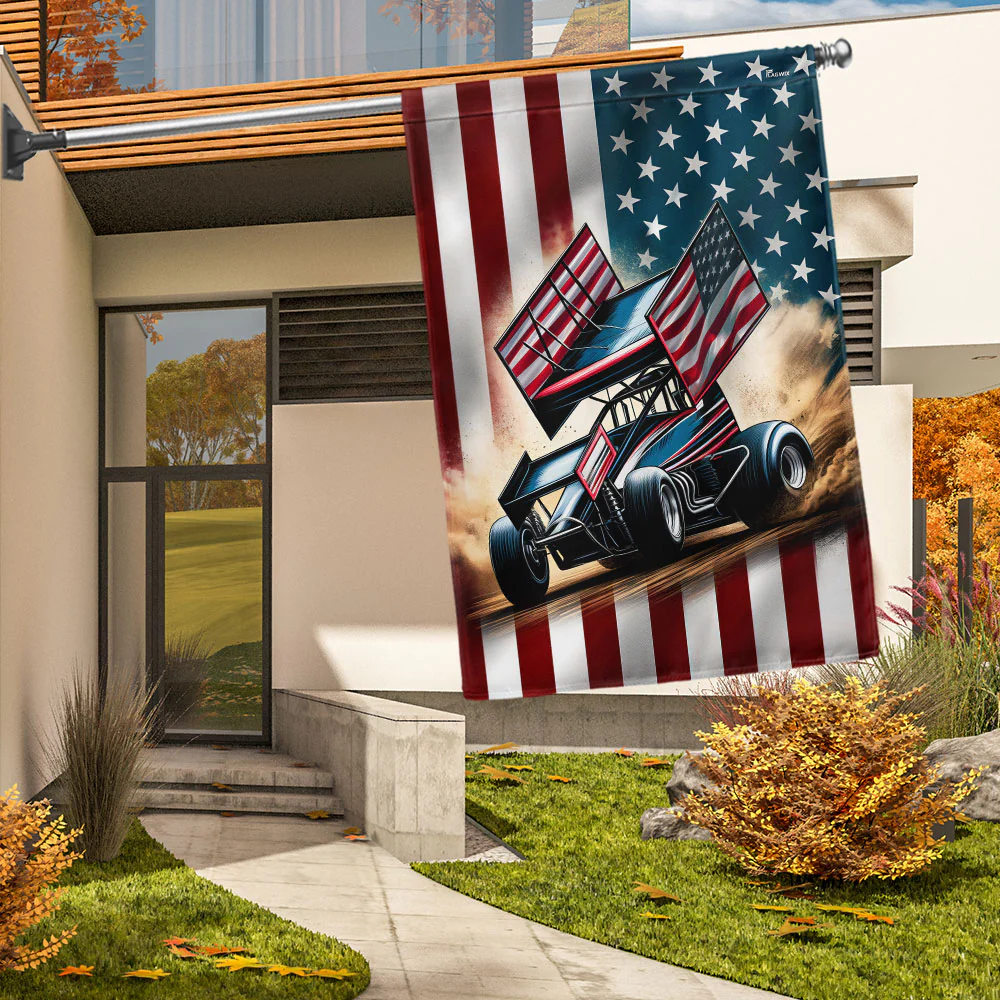 Bimipi  Sprint Car Racing Dirt Track Racing American Flag