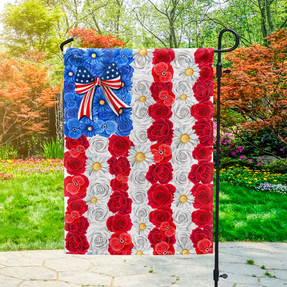Bimipi American Flag - Happy 4th Of july Independence Day Floral American Flag