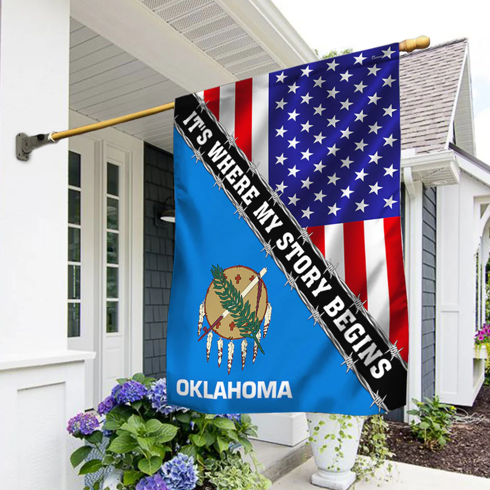 Oklahoma And American Flag It's Where My Story Begins