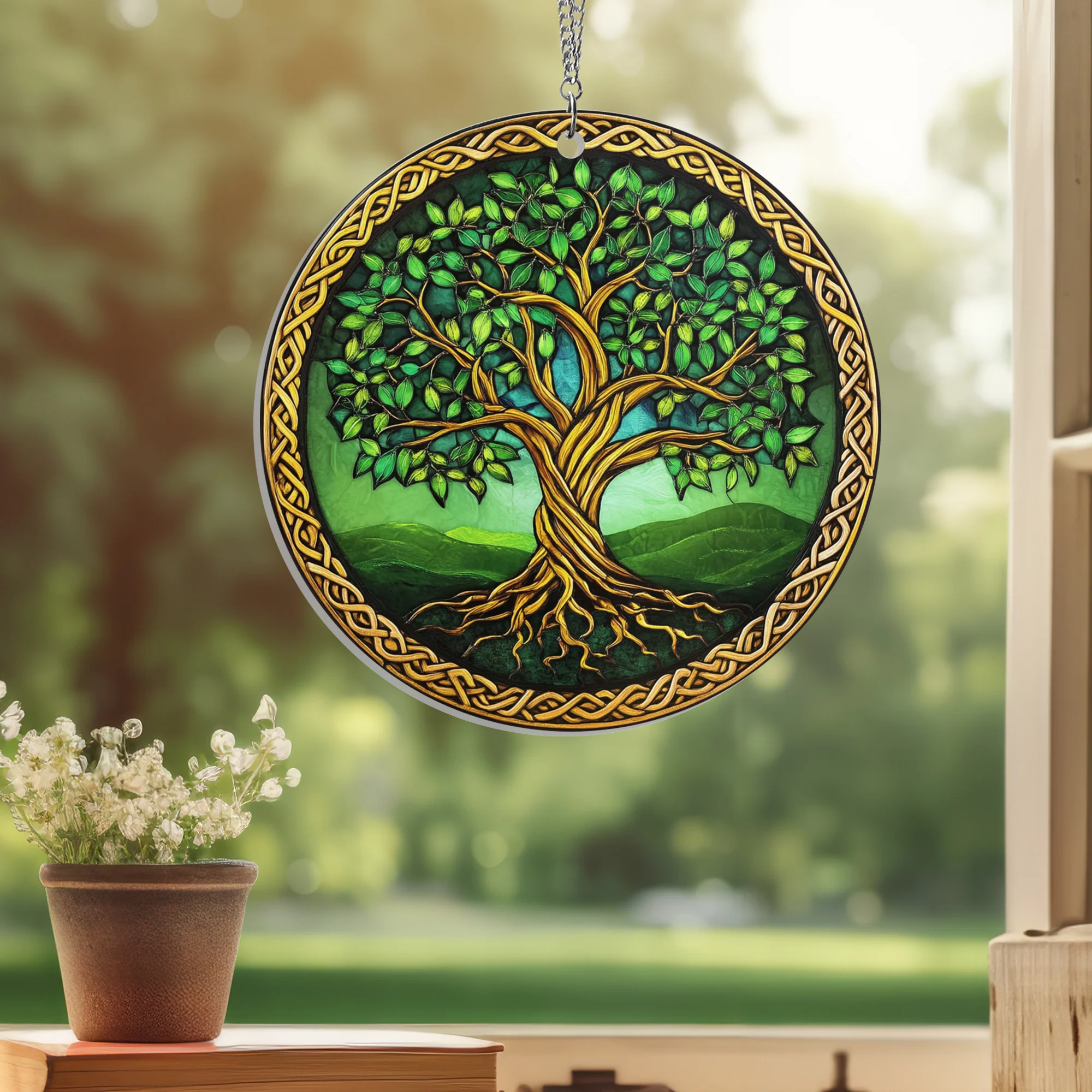 Tree Of Life Saint Patrick's Day Acrylic Suncatcher Hanging Sign