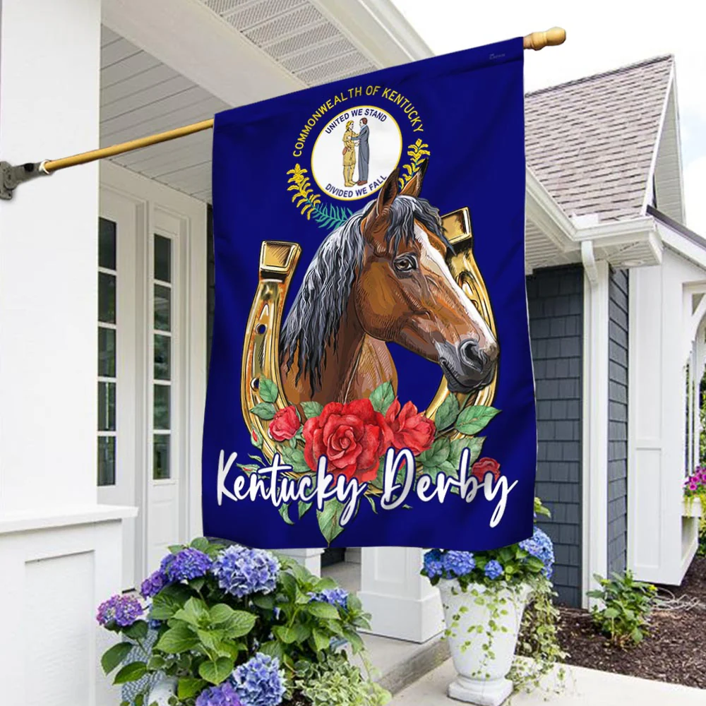 Kentucky Derby Horse Flag
