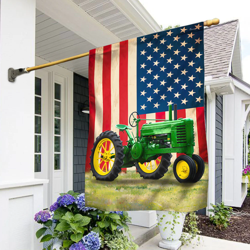 John Deere Tractor American Flag Proud Farmer Farm Life