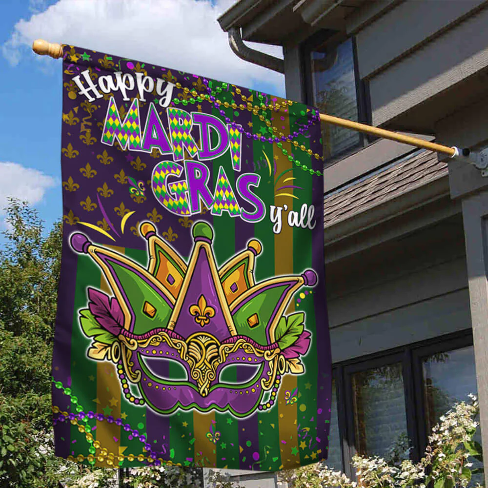 Mardi Gras American Flag, Fat Tuesday Carnival Home Decor
